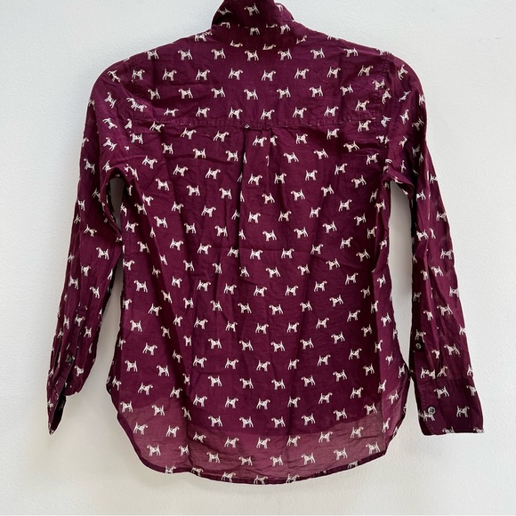 J. Crew Tops Jcrew Airedale Terrier Dog Scottie Dog Print Maroon